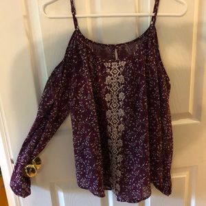 Long Sleeve Cold Shoulder Blouse